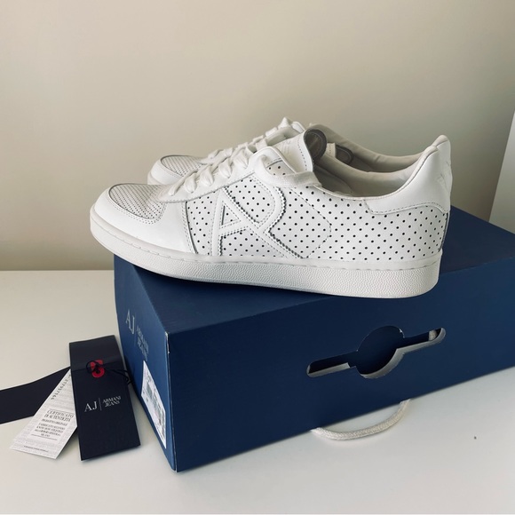 Armani Jeans Other - AJ ARMANI JEANS Genuine Bianco-white Sneaker Trainers Mens Shoes Size UK 8